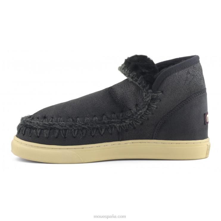 hombres zapatilla esquimal Mou NN6RX776 agrietado negro/gris