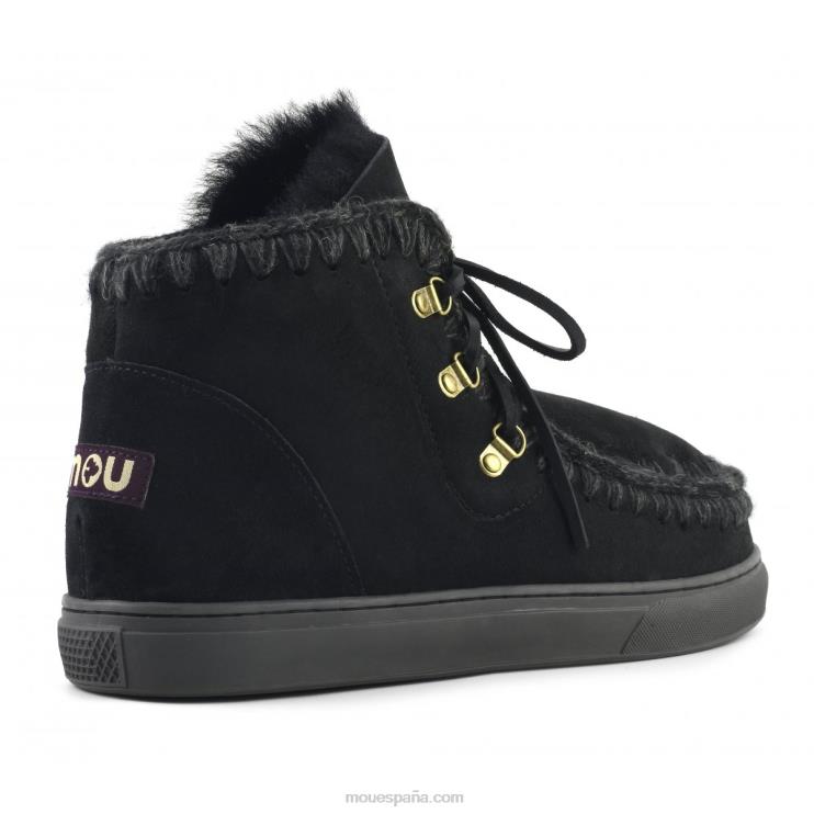 hombres zapatilla esquimal con cordones Mou NN6RX772 negro