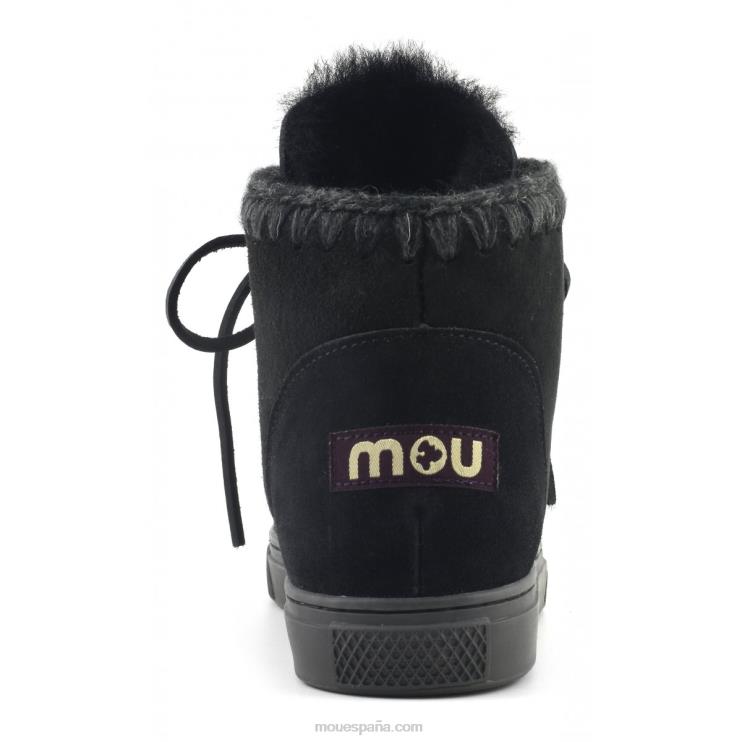 hombres zapatilla esquimal con cordones Mou NN6RX772 negro