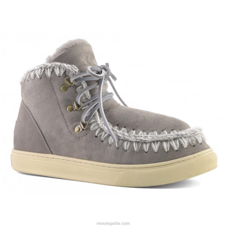 hombres zapatilla esquimal con cordones Mou NN6RX774 nuevo gris