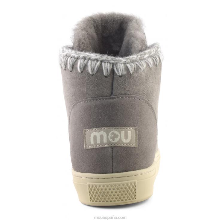 hombres zapatilla esquimal con cordones Mou NN6RX774 nuevo gris