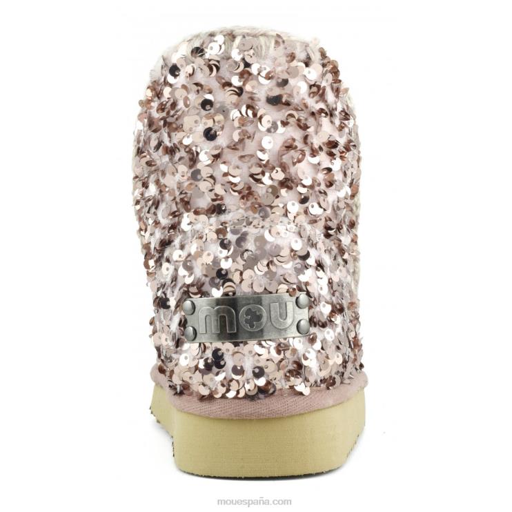 mujer flor esquimal 18 lentejuelas Mou NN6RX377 lentejuelas rosa beige