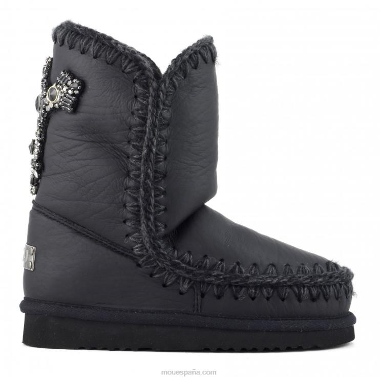 mujer Eskimo 24 parche de cristales en la espalda Mou NN6RX360 nubuck negro