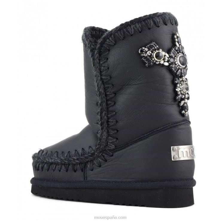 mujer Eskimo 24 parche de cristales en la espalda Mou NN6RX360 nubuck negro