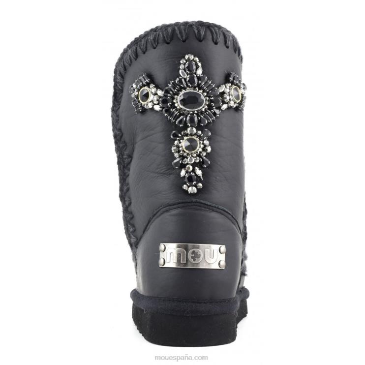 mujer Eskimo 24 parche de cristales en la espalda Mou NN6RX360 nubuck negro