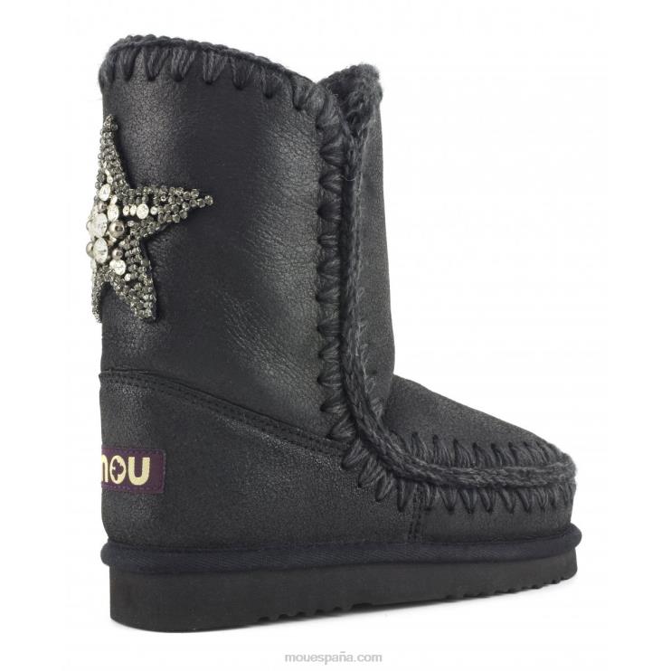 mujer Eskimo 24 parche de estrella en la espalda Mou NN6RX366 agrietado negro/gris