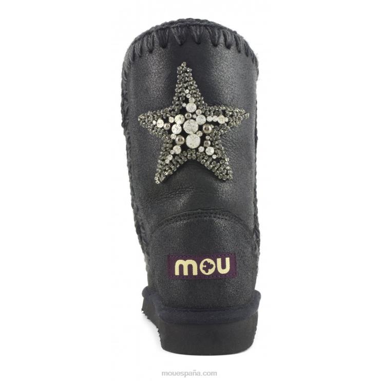 mujer Eskimo 24 parche de estrella en la espalda Mou NN6RX366 agrietado negro/gris