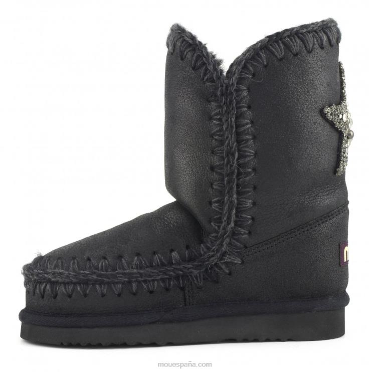 mujer Eskimo 24 parche de estrella en la espalda Mou NN6RX366 agrietado negro/gris