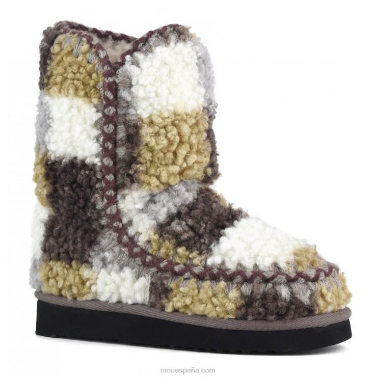 mujer Eskimo 24 tartán peluche polar Mou NN6RX322 teddy cheques marron