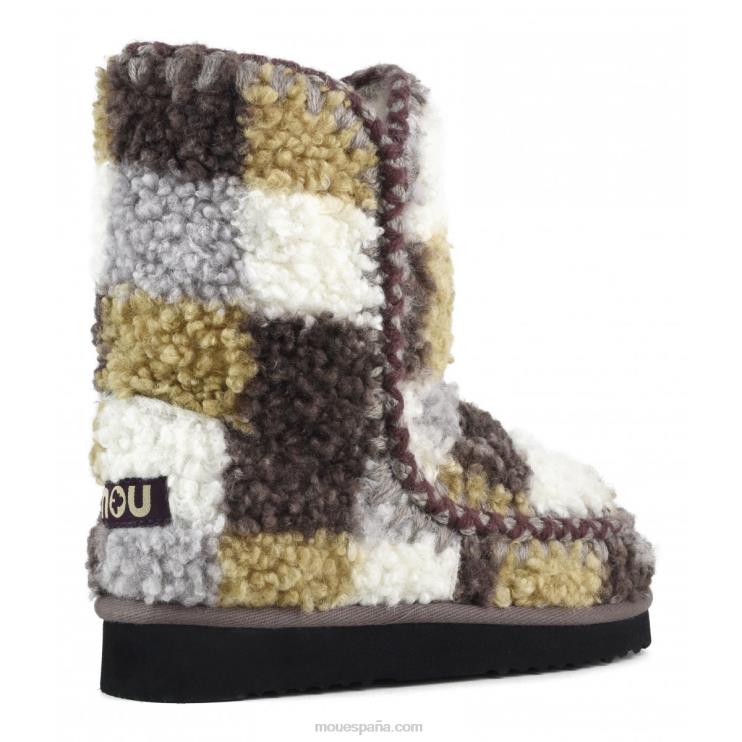 mujer Eskimo 24 tartán peluche polar Mou NN6RX322 teddy cheques marron