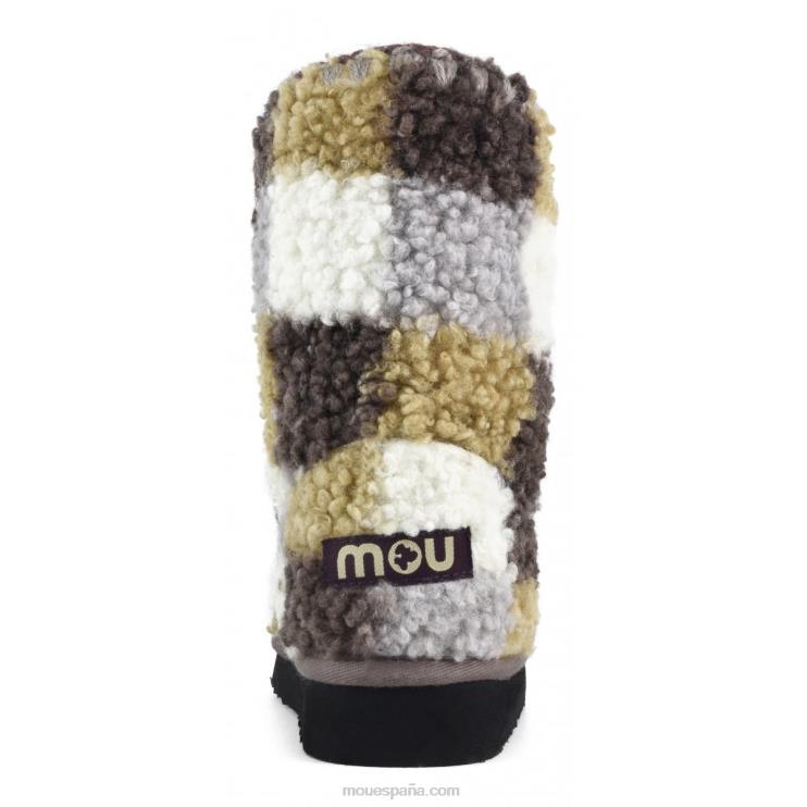 mujer Eskimo 24 tartán peluche polar Mou NN6RX322 teddy cheques marron
