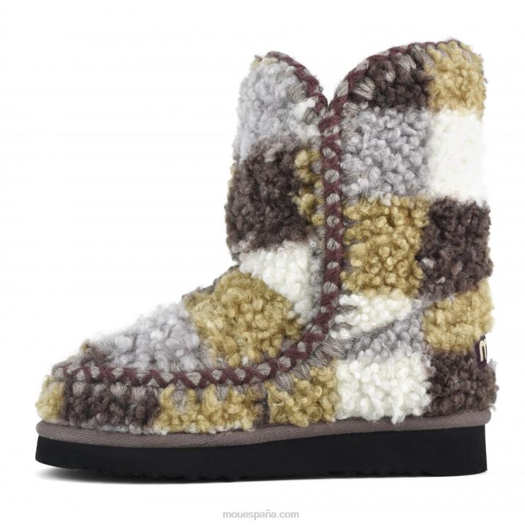 mujer Eskimo 24 tartán peluche polar Mou NN6RX322 teddy cheques marron