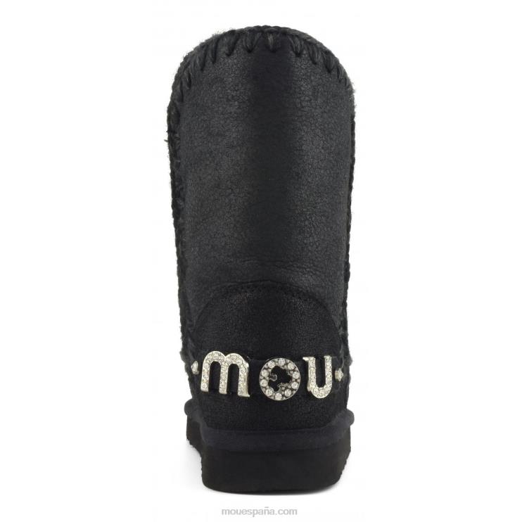 mujer esquimal 24 con logo de pedrería Mou NN6RX315 agrietado negro/gris