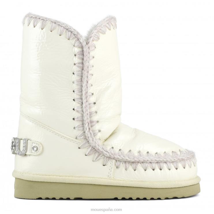 mujer esquimal 24 con logo de pedrería Mou NN6RX319 blanco charol