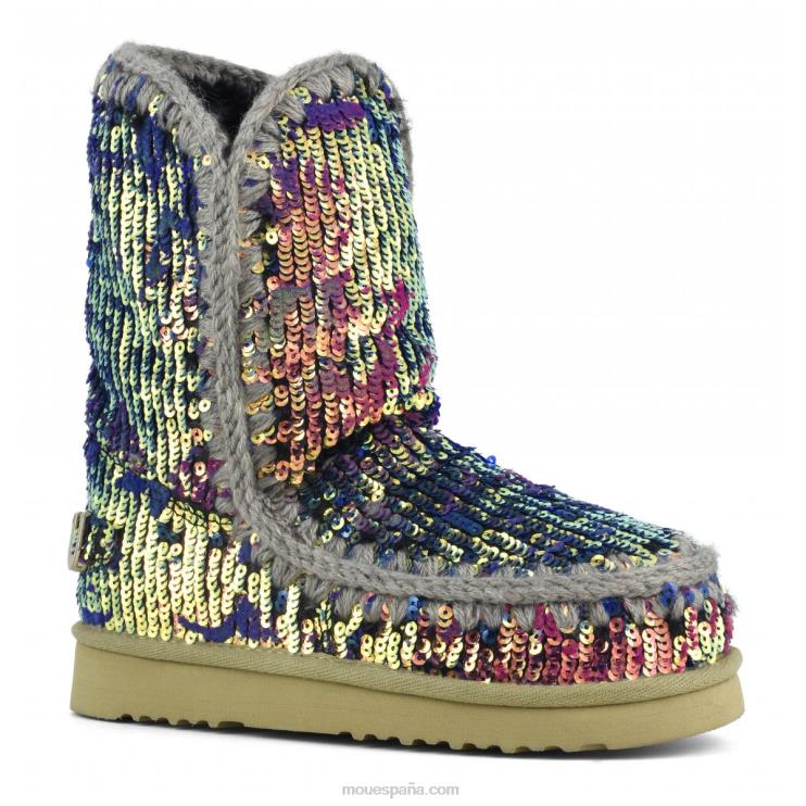 mujer esquimal 24 edición limitada textil italiano Mou NN6RX336 mezcla azul de lentejuelas lux