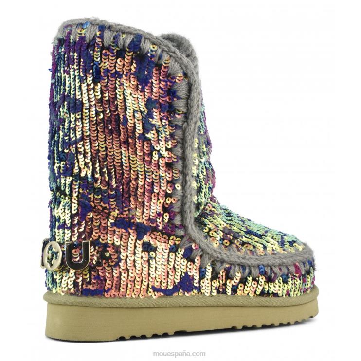 mujer esquimal 24 edición limitada textil italiano Mou NN6RX336 mezcla azul de lentejuelas lux