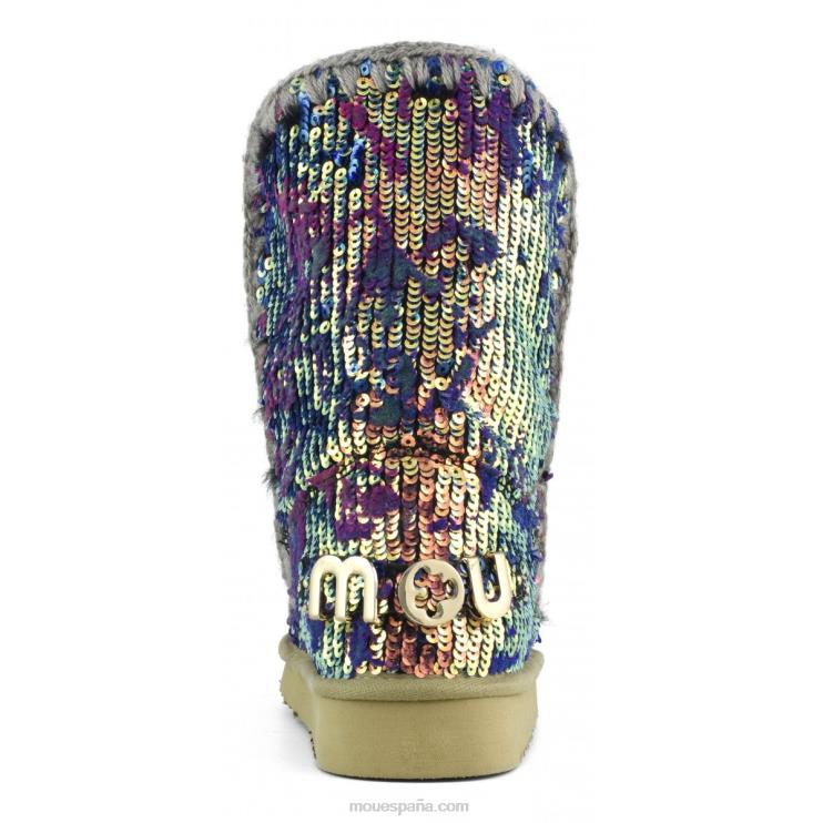 mujer esquimal 24 edición limitada textil italiano Mou NN6RX336 mezcla azul de lentejuelas lux