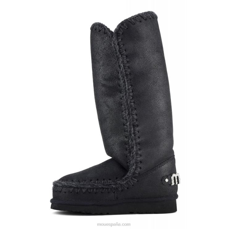 mujer logotipo esquimal 40 pedrería Mou NN6RX411 agrietado negro/gris