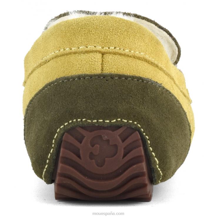 mujer mocasín color block pespunte esquimal Mou NN6RX681 mezcla de mostaza