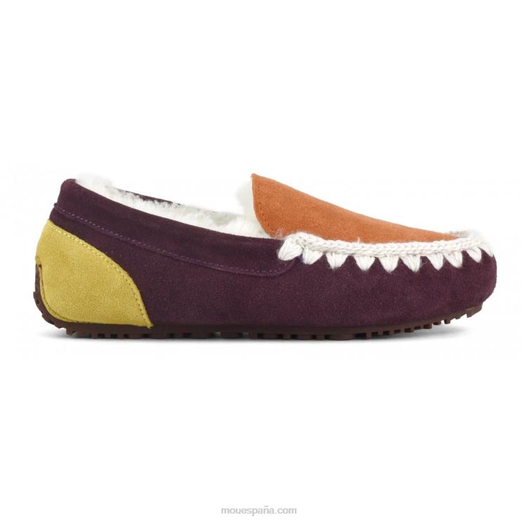 mujer mocasín color block pespunte esquimal Mou NN6RX682 púrpura