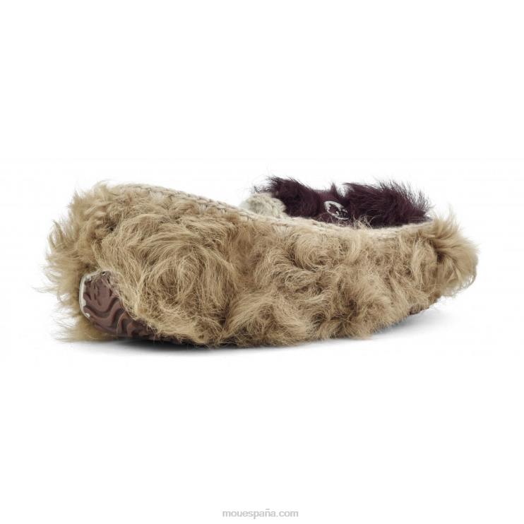 mujer mocasín de piel chekiang Mou NN6RX683 beige-burdeos