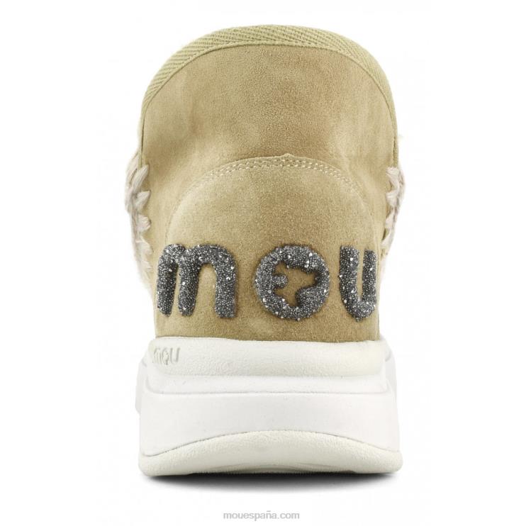 mujer logotipo de eskimo jogger glitter Mou NN6RX762 tabaco