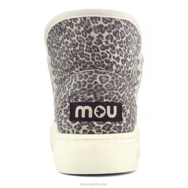 mujer zapatilla esquimal negrita 738 Mou NN6RX738 cuero de guepardo pequeño