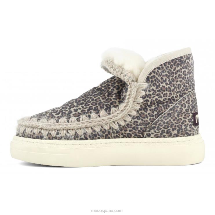 mujer zapatilla esquimal negrita 738 Mou NN6RX738 cuero de guepardo pequeño