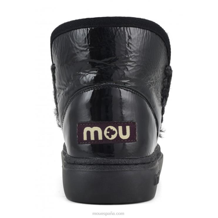 mujer zapatilla esquimal negrita 738 Mou NN6RX741 charol negro