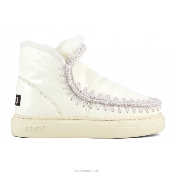 mujer zapatilla esquimal negrita 743 Mou NN6RX745 blanco charol