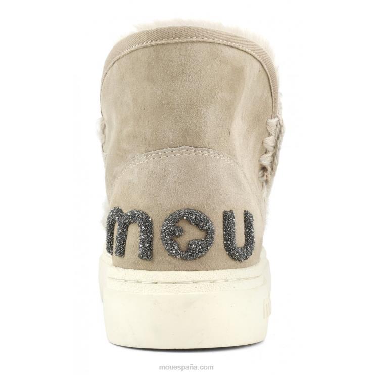 mujer zapatillas esquimales con logo brillante en negrita Mou NN6RX732 camello