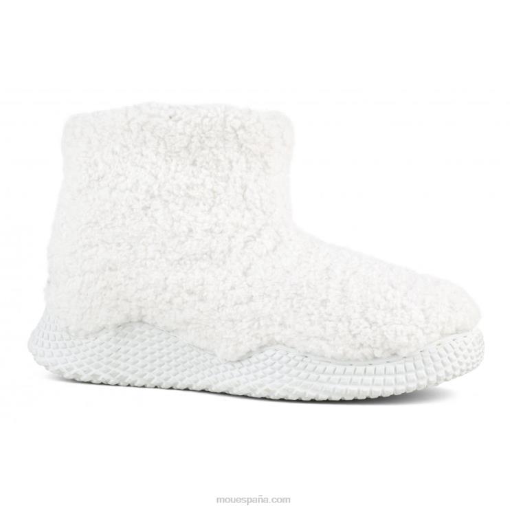 mujer Botín sin cordones con suela ecológica de fieltro textil alto Mou NN6RX342 blanco