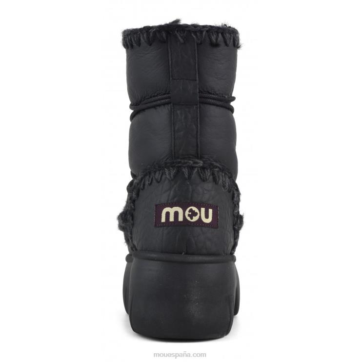 mujer bota de nieve esquimal twist corta Mou NN6RX351 nubuck negro