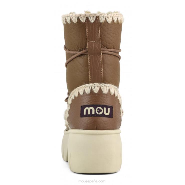 mujer bota de nieve esquimal twist corta Mou NN6RX353 nubuck coñac