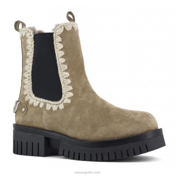 mujer corto de combate esquimal Mou NN6RX346 elefante gris