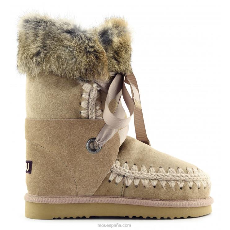 mujer esquimal encaje y piel Mou NN6RX307 camello