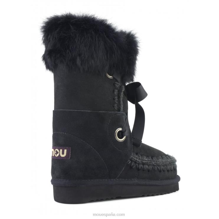 mujer esquimal encaje y piel Mou NN6RX308 negro
