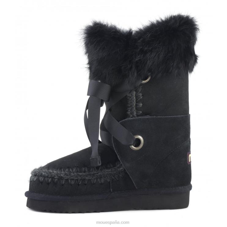 mujer esquimal encaje y piel Mou NN6RX308 negro