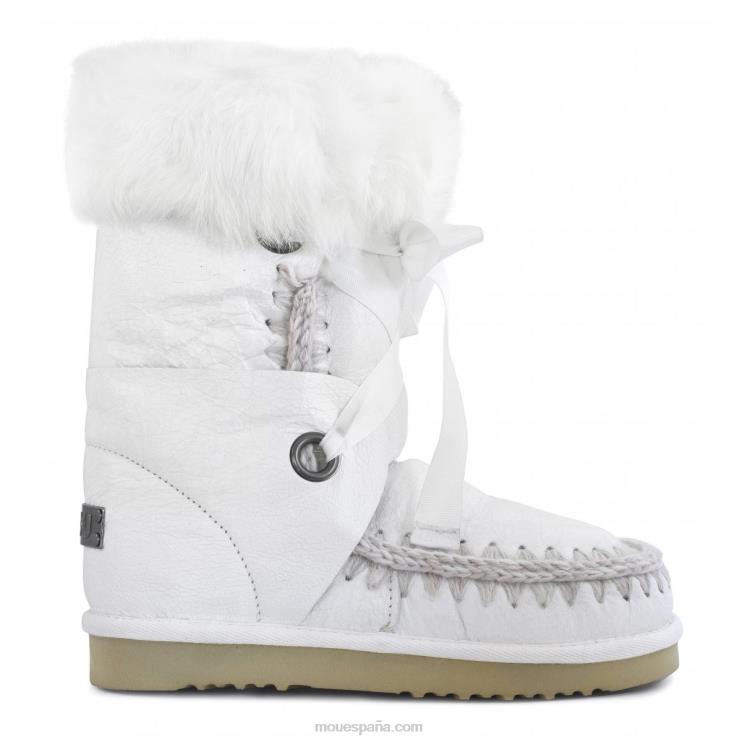 mujer esquimal encaje y piel Mou NN6RX384 blanco ceroso
