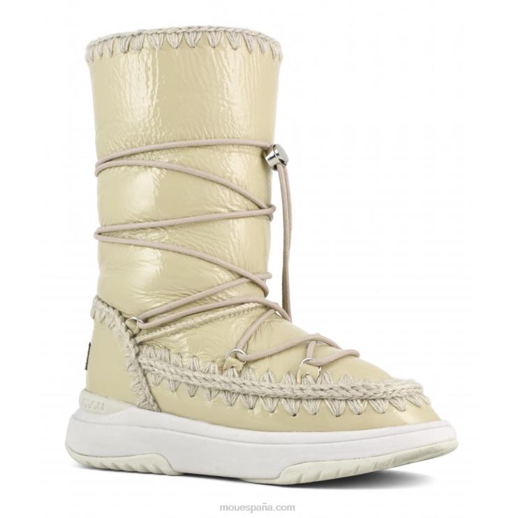 mujer jogger bota de nieve alto Mou NN6RX376 arena de charol