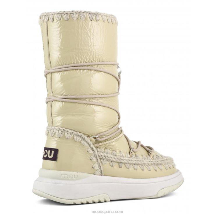 mujer jogger bota de nieve alto Mou NN6RX376 arena de charol