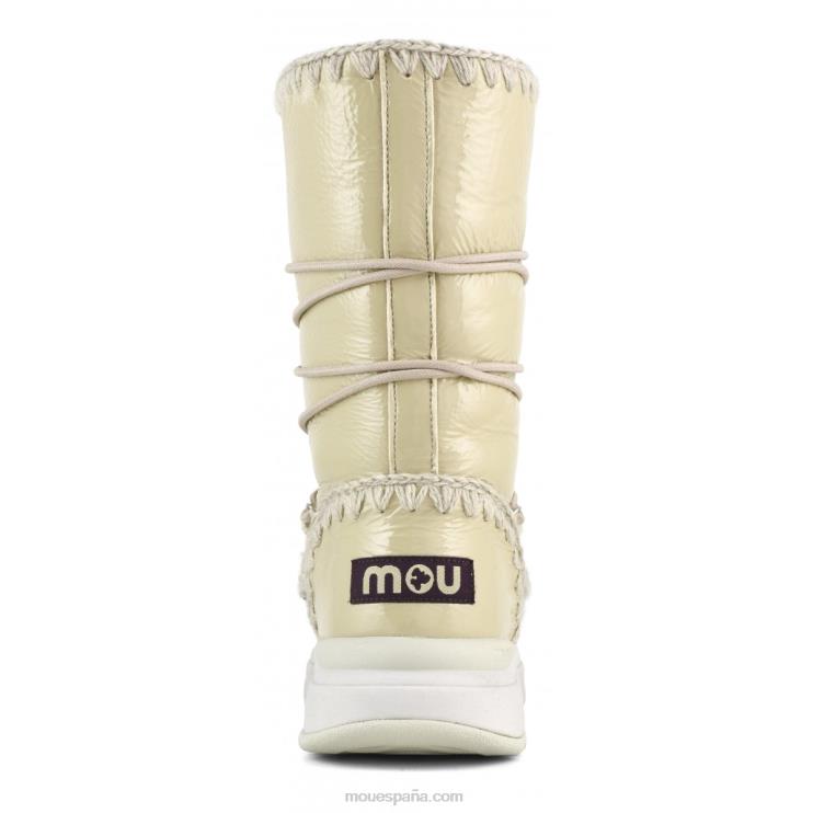 mujer jogger bota de nieve alto Mou NN6RX376 arena de charol