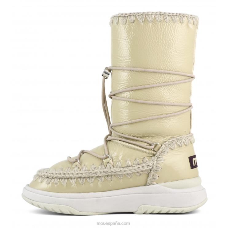 mujer jogger bota de nieve alto Mou NN6RX376 arena de charol