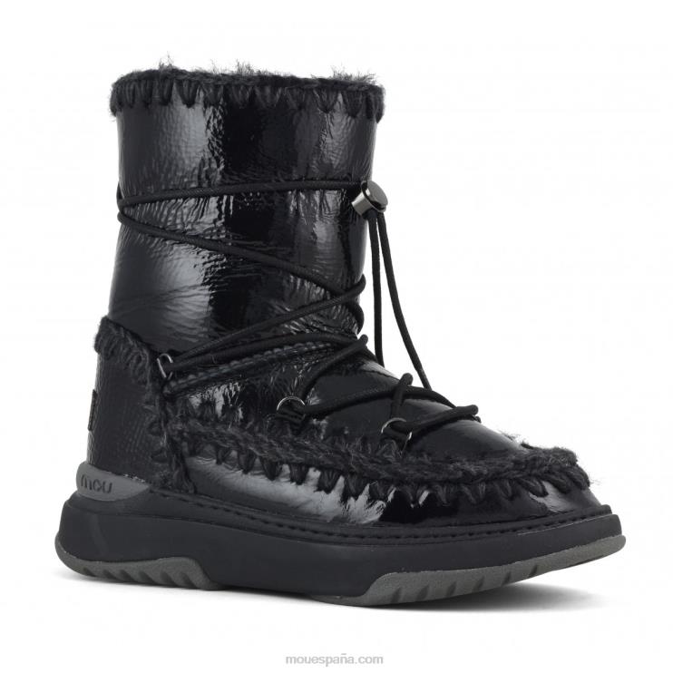 mujer jogger botas de nieve cortas Mou NN6RX373 charol negro