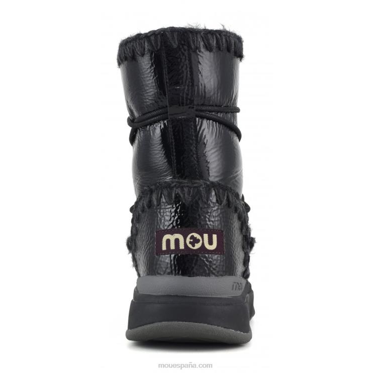 mujer jogger botas de nieve cortas Mou NN6RX373 charol negro