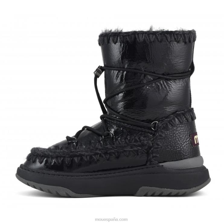 mujer jogger botas de nieve cortas Mou NN6RX373 charol negro
