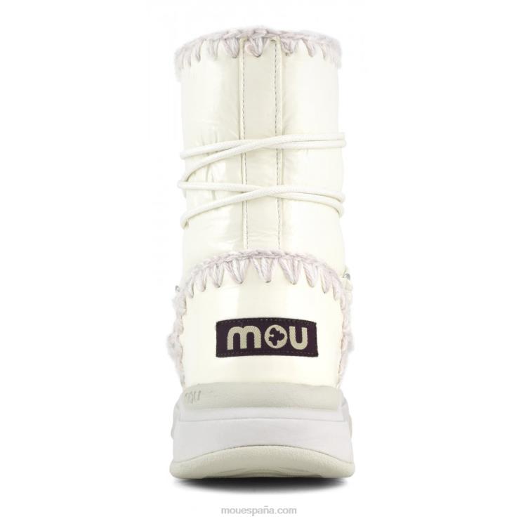 mujer jogger botas de nieve cortas Mou NN6RX375 blanco charol