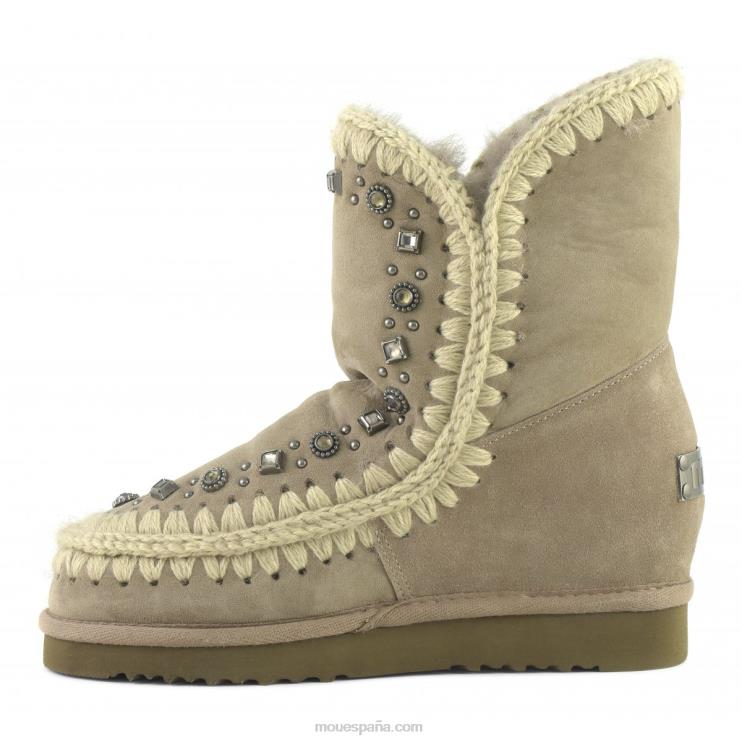 mujer Eskimo cuña interior tachuelas cortas y cristales Mou NN6RX564 elefante gris