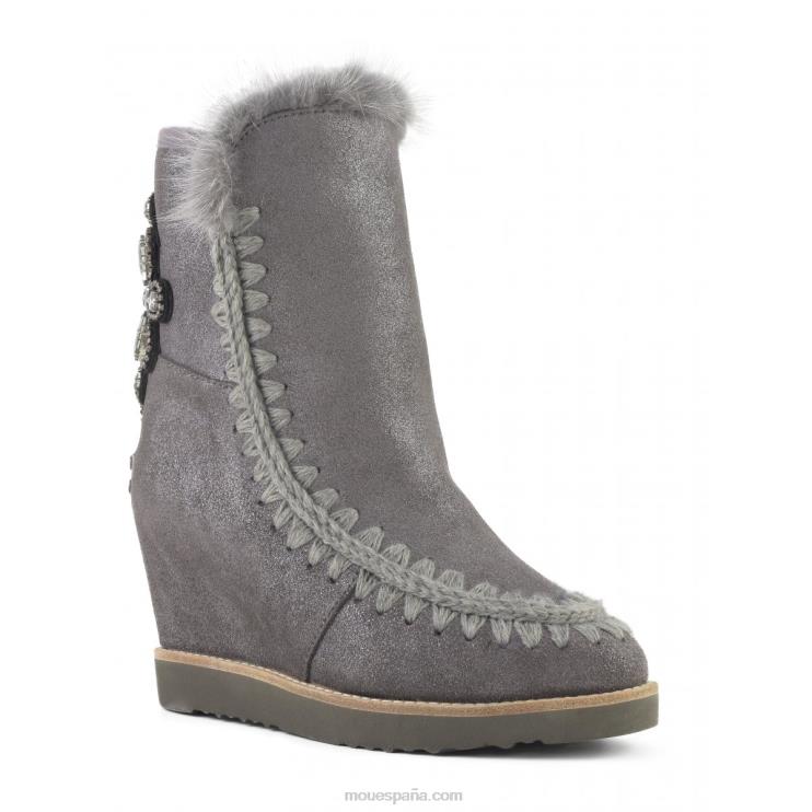 mujer cruz del parche de la parte posterior de la cuña del dedo del pie francés Mou NN6RX576 polvo de hierro