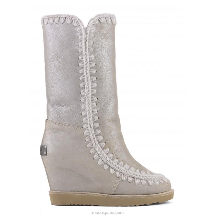 mujer cuña de punta francesa alta Mou NN6RX578 piedra metalica